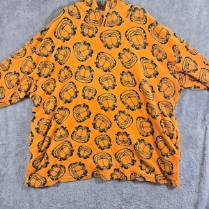 Garfield Oversized Wearable Blanket Hoodie Orange Fleece All Over Print One Size